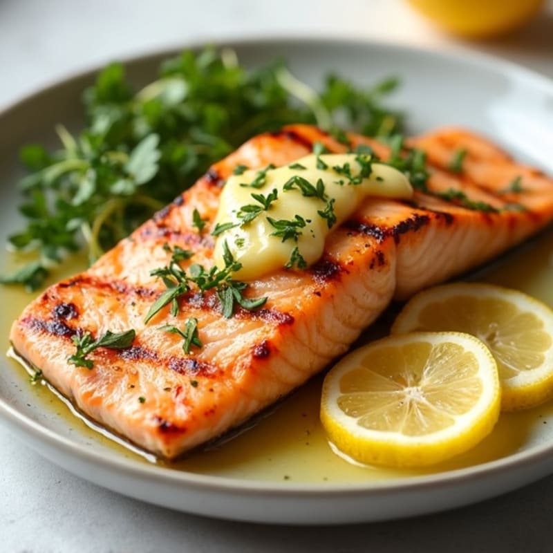 Herb-Citrus Grilled Salmon with Lemon Garlic Butter