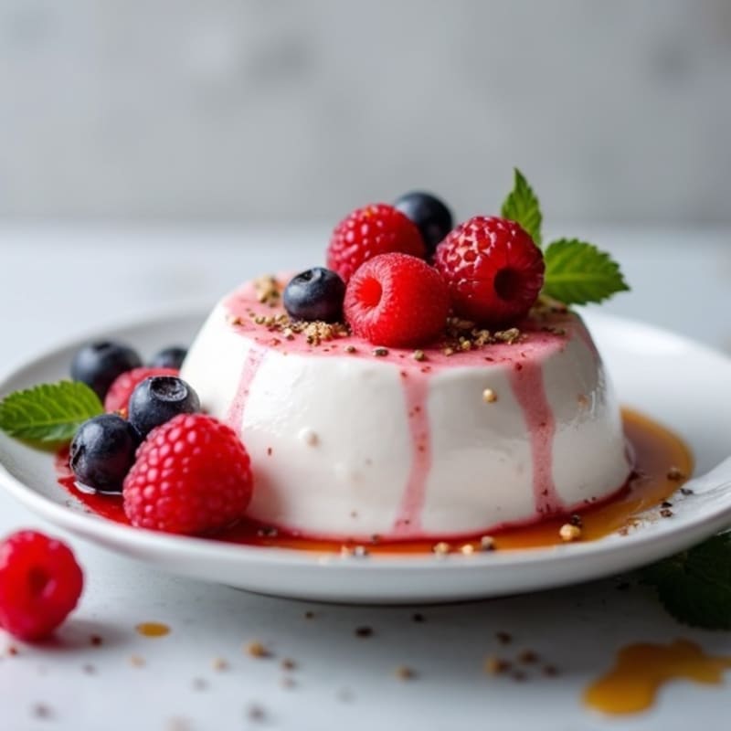 Greek Yogurt Protein Mousse with Mixed Berries