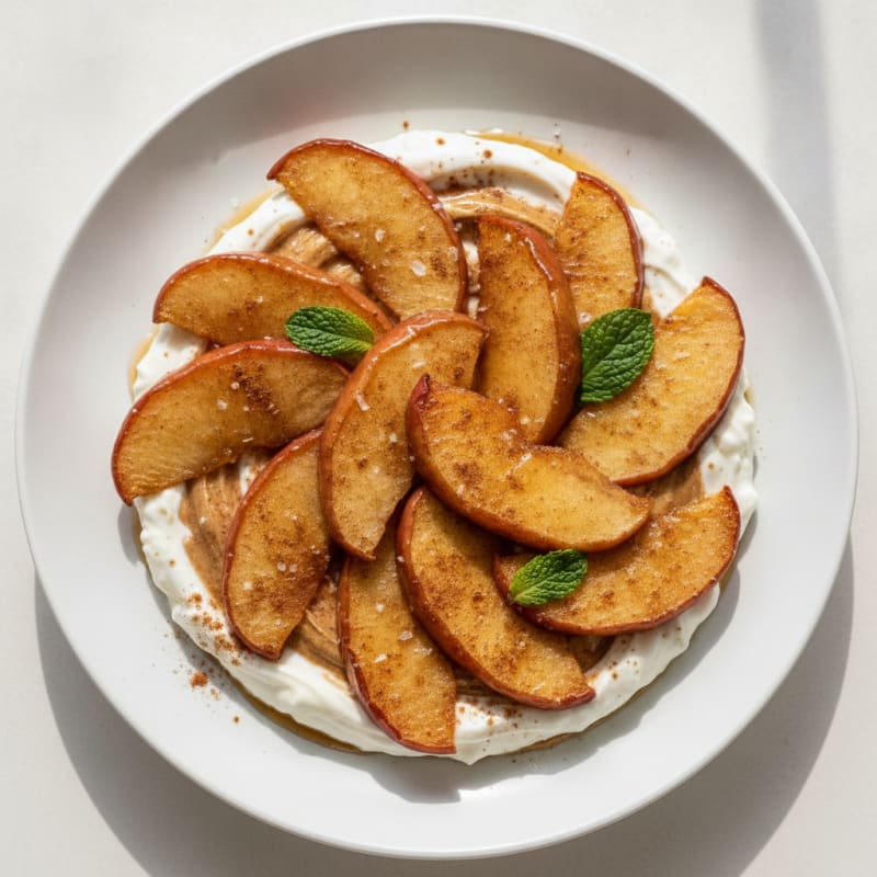 Baked Cinnamon Apple Slices with Protein Whip