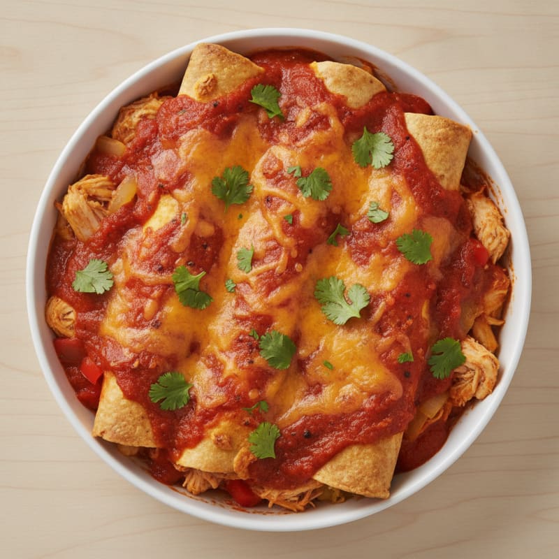 Chicken Enchiladas with Red Chili Sauce