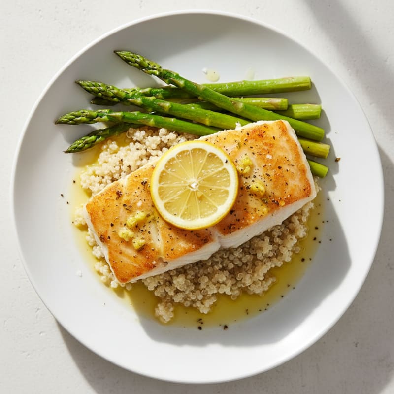 Lemon Herb Baked Cod with Asparagus