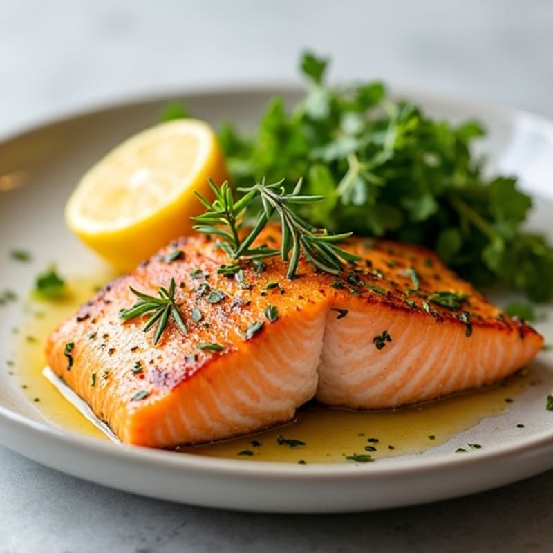 Herb-Garlic Butter Pan Seared Salmon