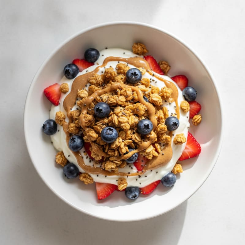 Creamy Greek Yogurt Parfait with Mixed Berries and Protein Granola