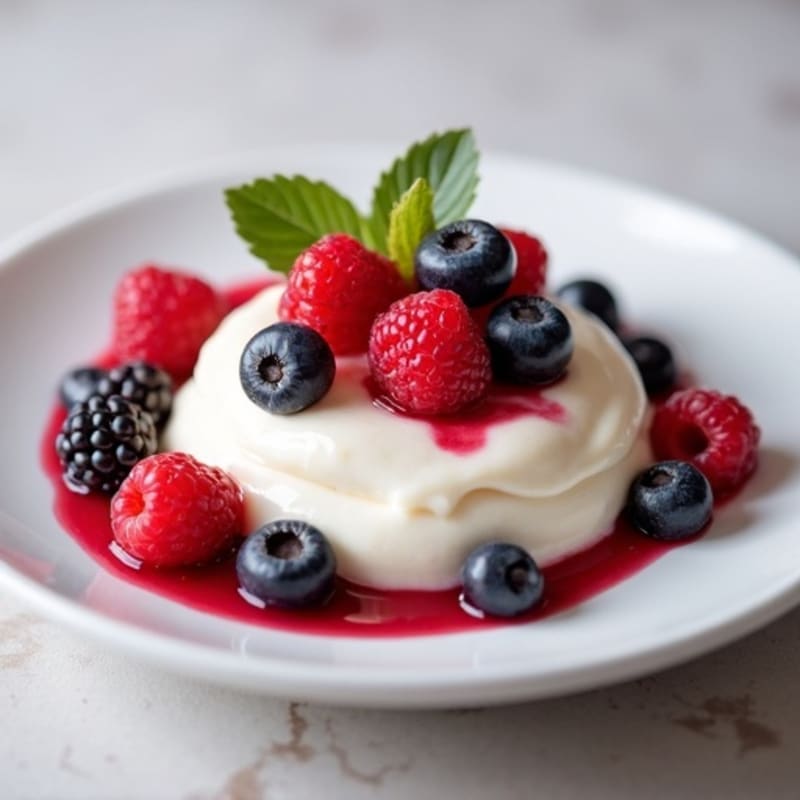 Silky Greek Yogurt Protein Mousse with Mixed Berries
