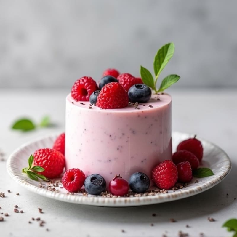 Silky Protein Greek Yogurt Mousse with Mixed Berries