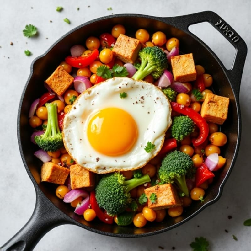 Crispy Chickpea and Roasted Vegetable Skillet