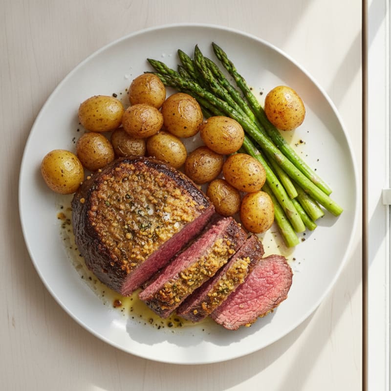Garlic Herb Roasted Beef Tenderloin