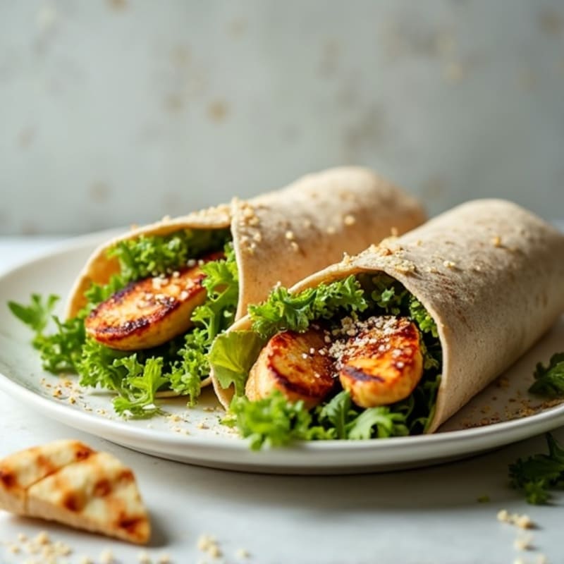 Grilled Chicken Caesar Wraps with Crispy Romaine