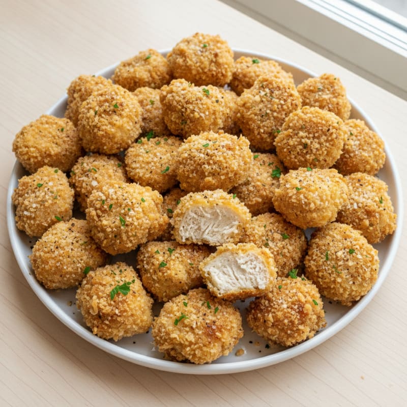 Garlic Herb Parmesan Popcorn Chicken