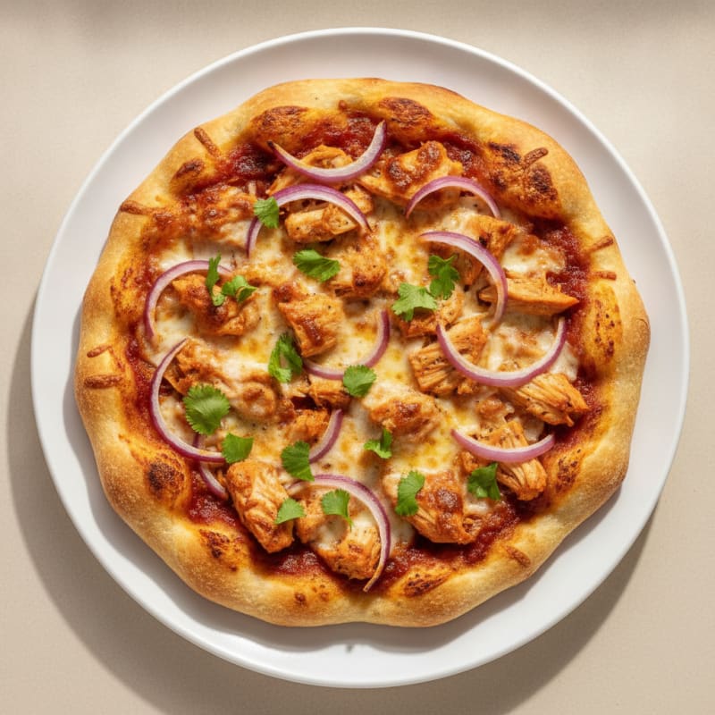 High-Protein BBQ Chicken Pizza with Red Onion