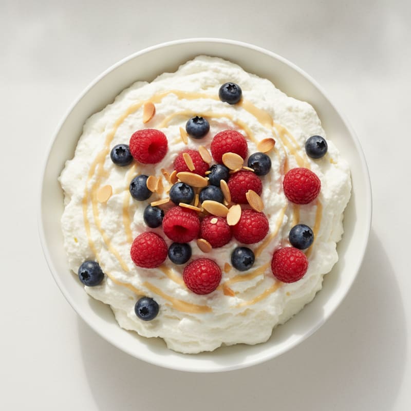 Greek Yogurt Protein Mousse with Mixed Berries