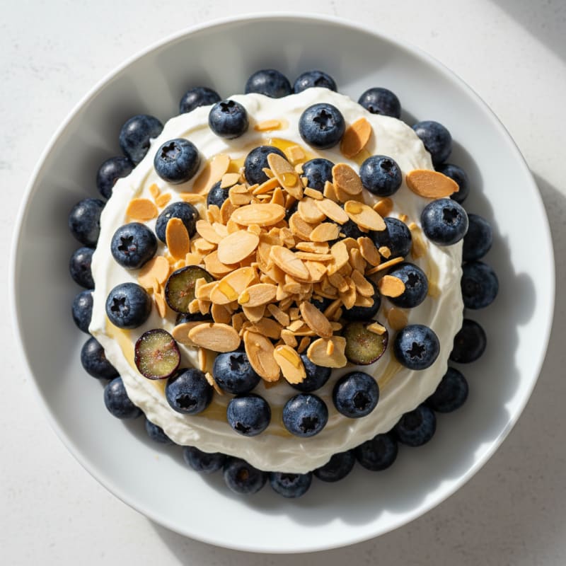 Greek Yogurt Protein Parfait with Berries and Almonds