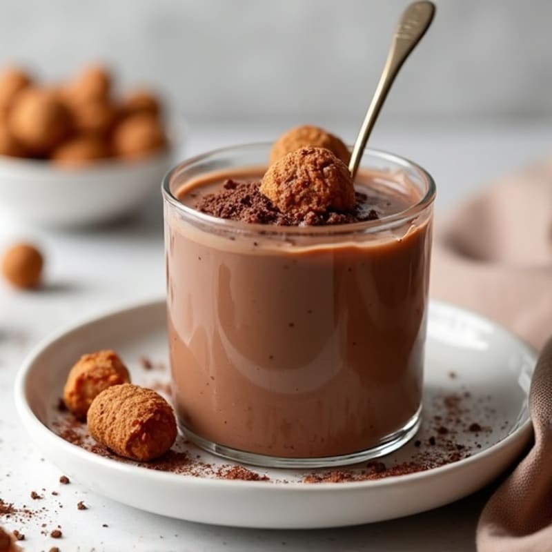 Silky Chocolate Protein Pudding with Almond Butter