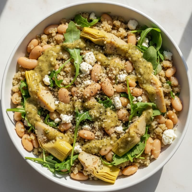 White Bean Artichoke Vegetable Bowl