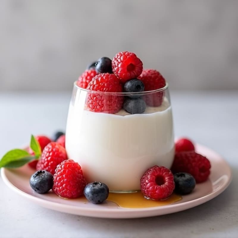 Greek Yogurt Protein Mousse with Mixed Berries