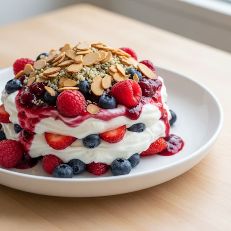 Greek Yogurt Protein Parfait with Mixed Berries