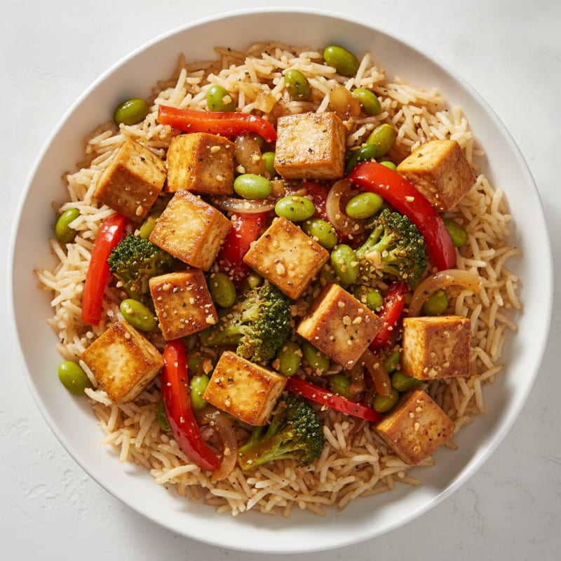 Tofu & Vegetable Basmati Rice Bowl