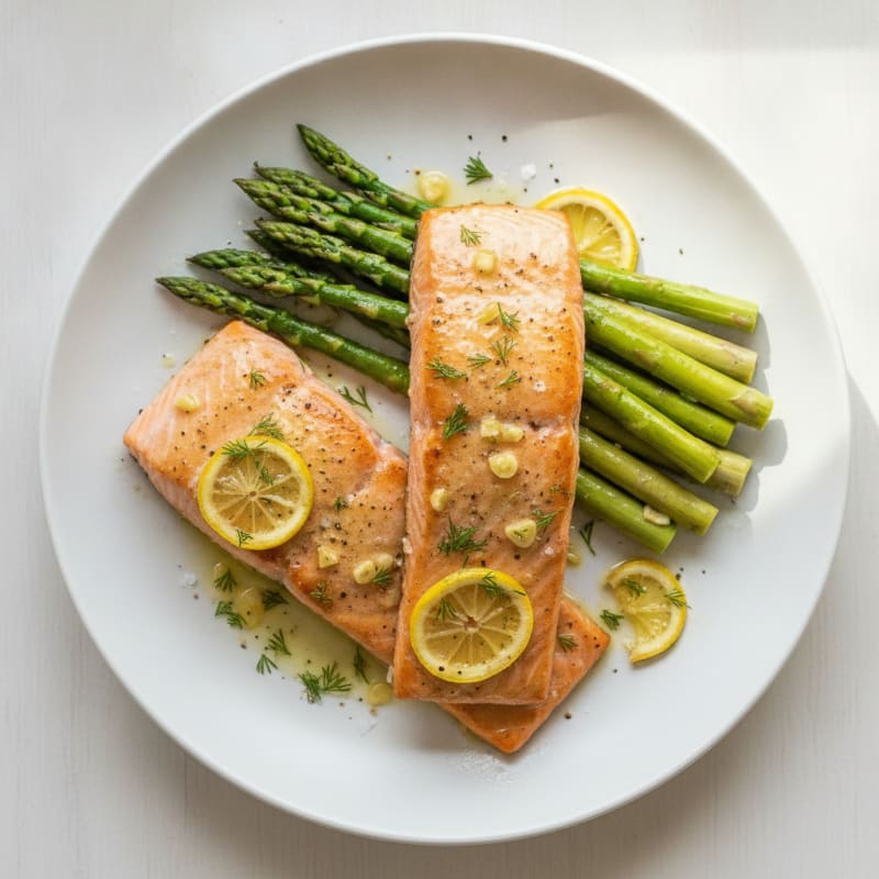 Lemon-Dill Baked Salmon with Asparagus