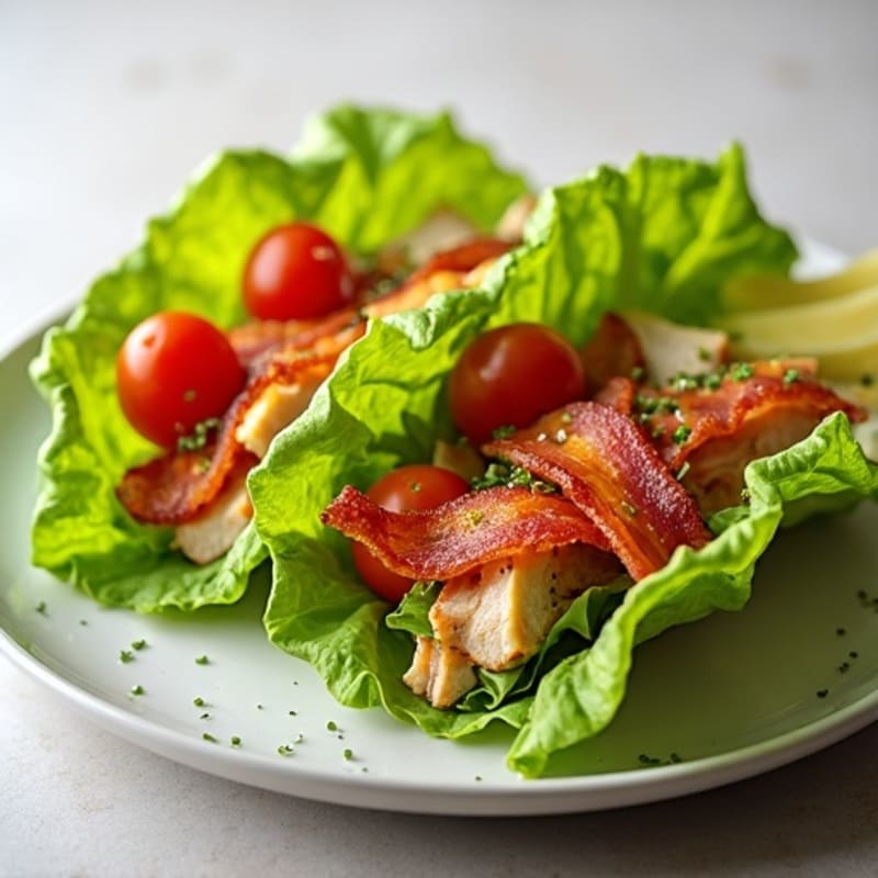 Turkey Club Lettuce Wraps with Crispy Bacon