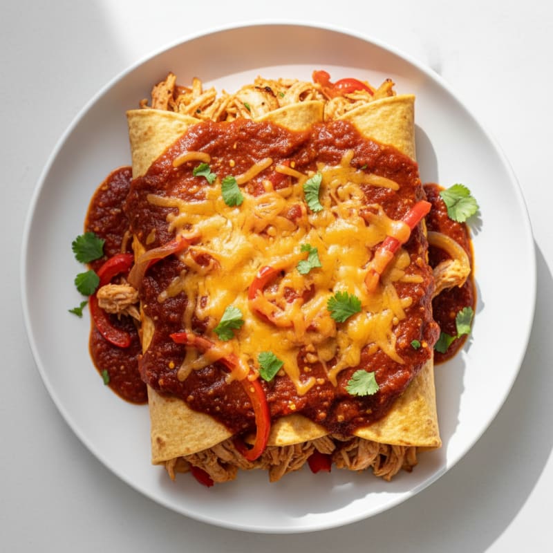 Chicken Enchiladas with Red Chili Sauce