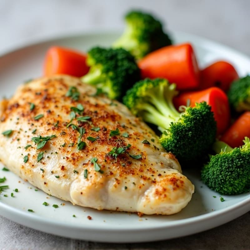Herb-Crusted Pan Seared Chicken with Roasted Vegetables