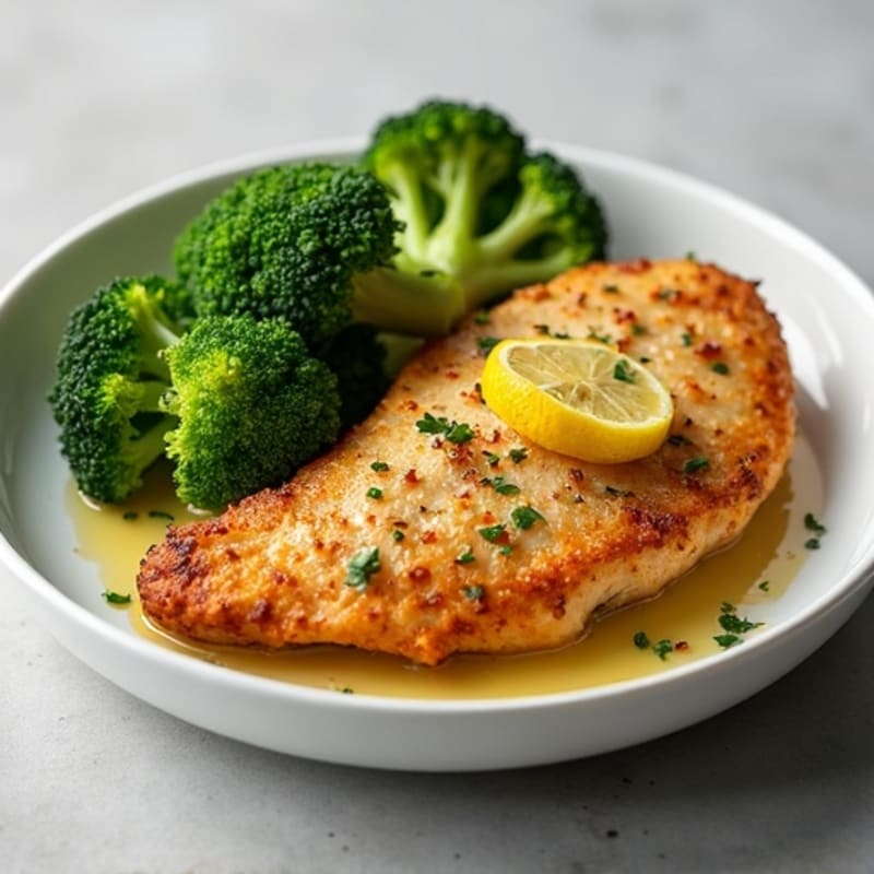 Crispy Lemon Garlic Chicken with Roasted Broccoli