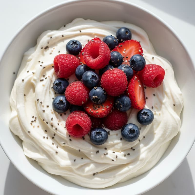 Silky Greek Yogurt Protein Pudding with Berries