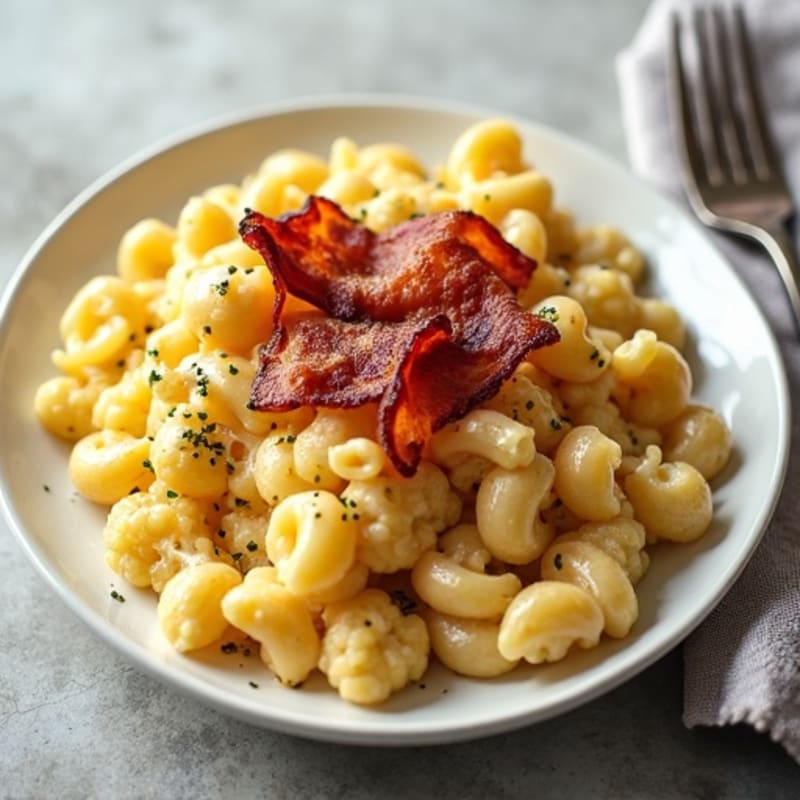 Creamy Cauliflower Mac with Crispy Turkey Bacon