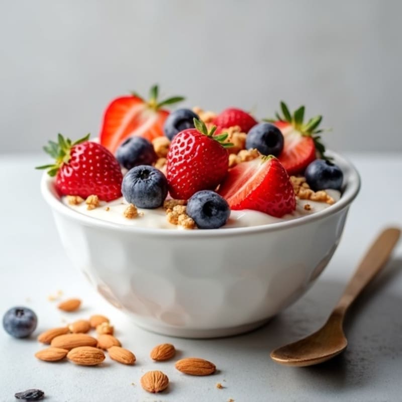 Creamy Greek Yogurt with Fresh Berries and Crunchy Nuts