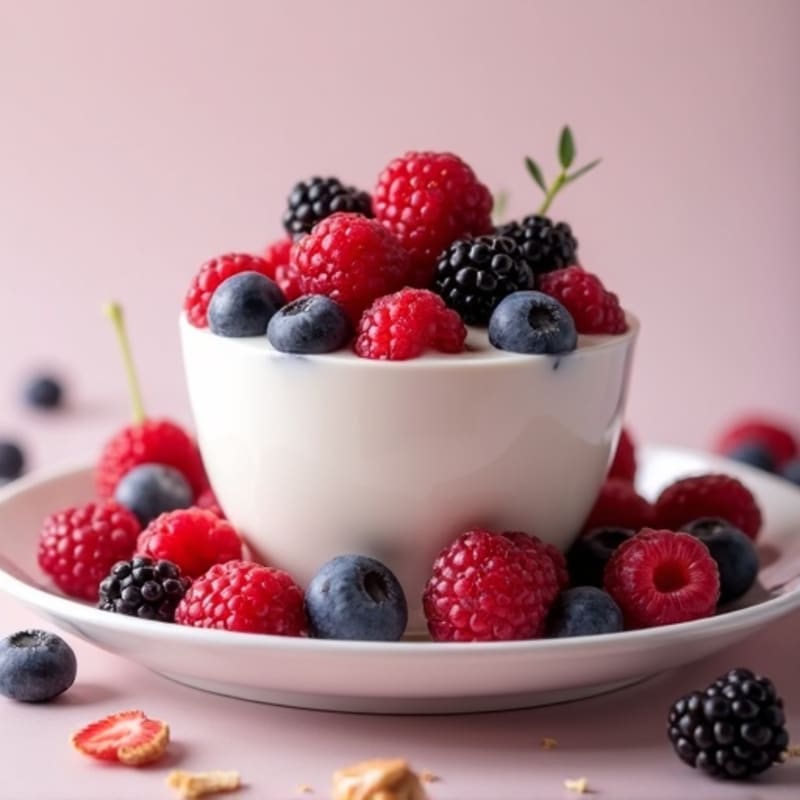 Silky Greek Yogurt Protein Mousse with Mixed Berries