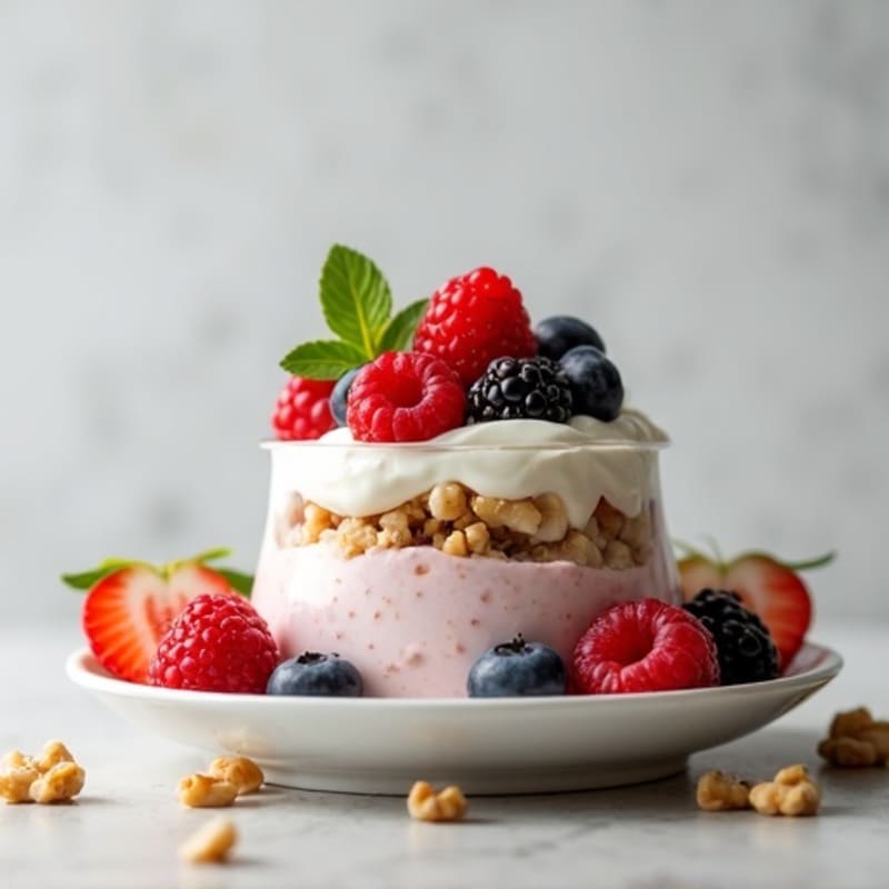 Creamy Greek Yogurt Parfait with Mixed Berries and Vanilla Protein