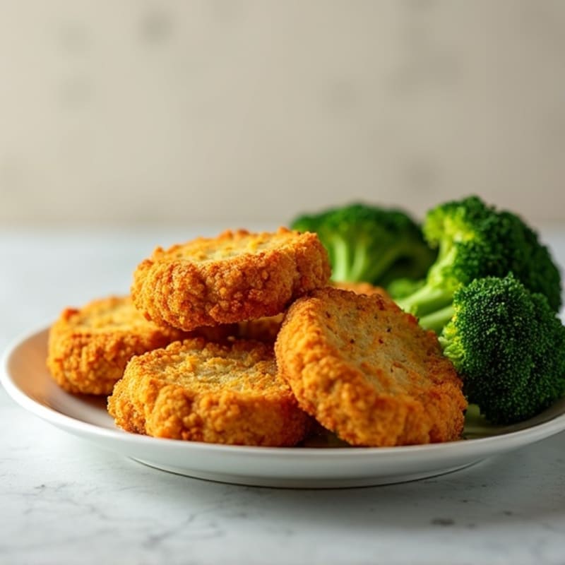 Crispy Baked Chicken Nuggets with Roasted Broccoli