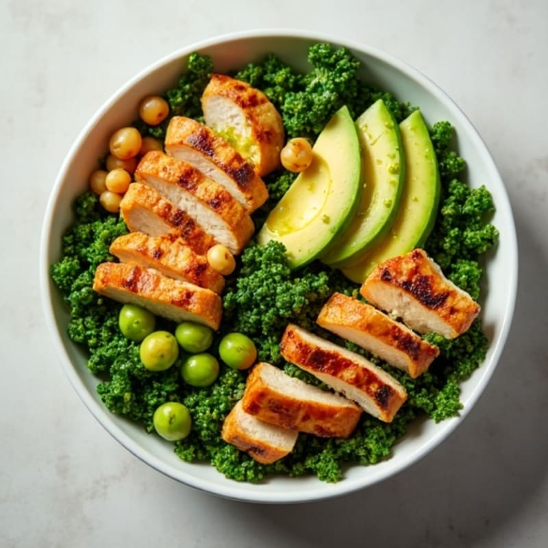 Crunchy Avocado Kale Bowl with Citrus Vinaigrette