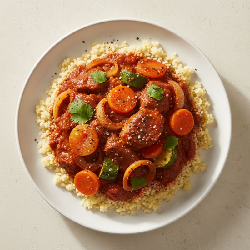 Spicy Harissa Lamb Tagine with Couscous