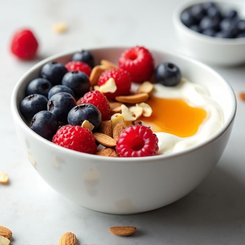 Greek Yogurt Protein Bowl with Mixed Berries and Almonds