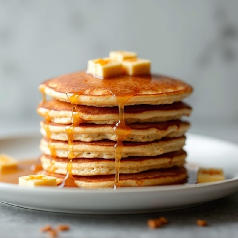Fluffy Protein Pancakes with Wholesome Maple Glaze