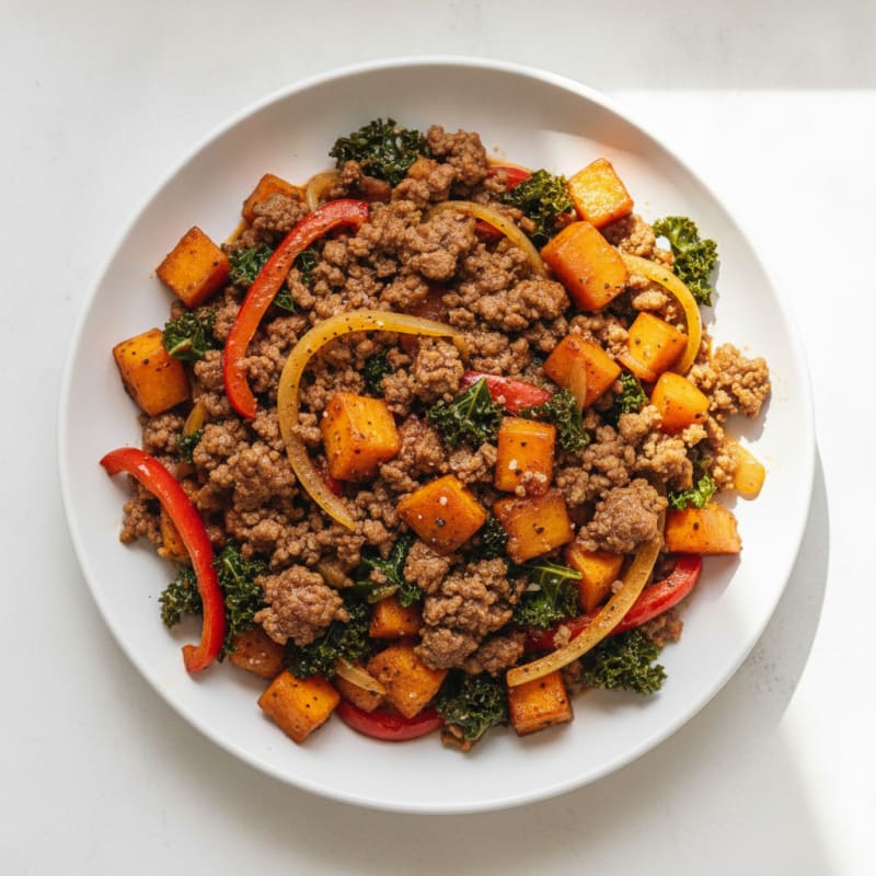 Lean Hamburger Sweet Potato Skillet