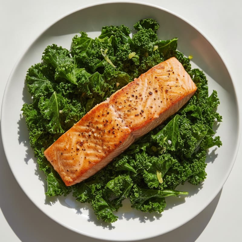 Pan-Seared Salmon with Sautéed Greens