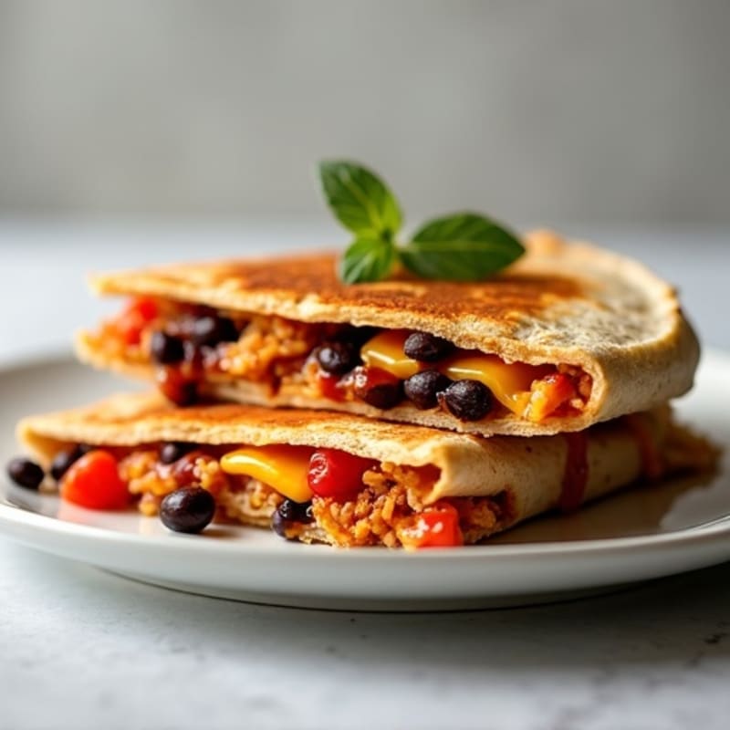 Smoky BBQ Chicken and Black Bean Quesadilla