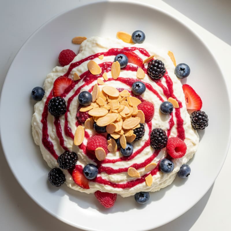 Silky Greek Yogurt Protein Mousse with Mixed Berries