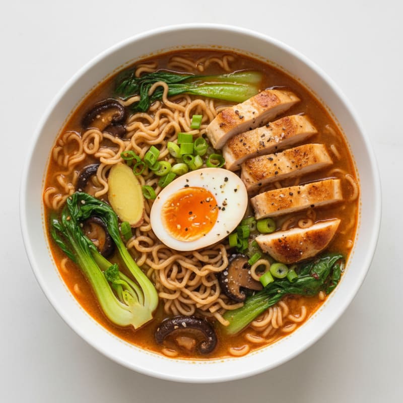 Spicy Sriracha Ramen Noodle Soup