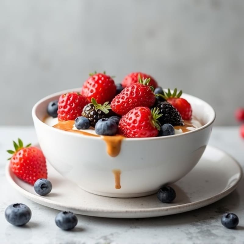 Greek Yogurt Protein Bowl with Mixed Berries and Almond Butter