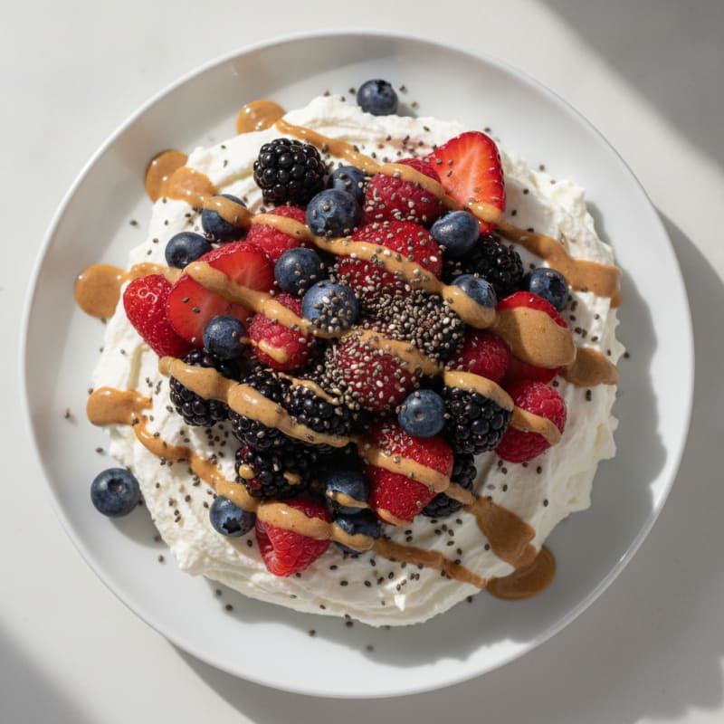 Greek Yogurt Protein Mousse with Mixed Berries