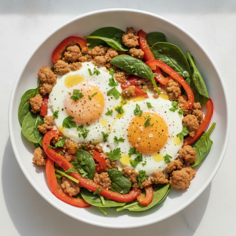 Baked Eggs with Savory Sausage