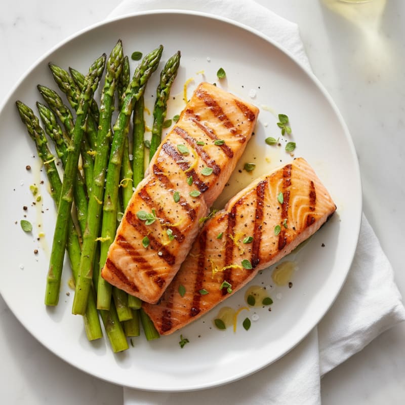 Lemon Herb Grilled Salmon with Asparagus