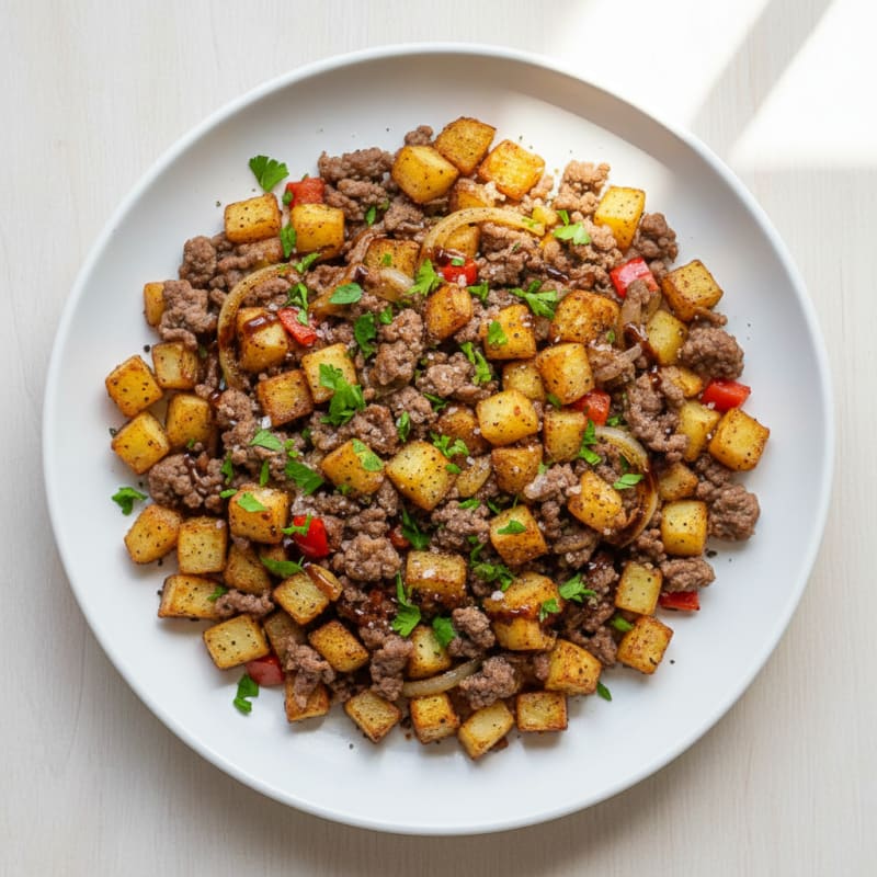 Crispy Ground Beef and Potato Hash