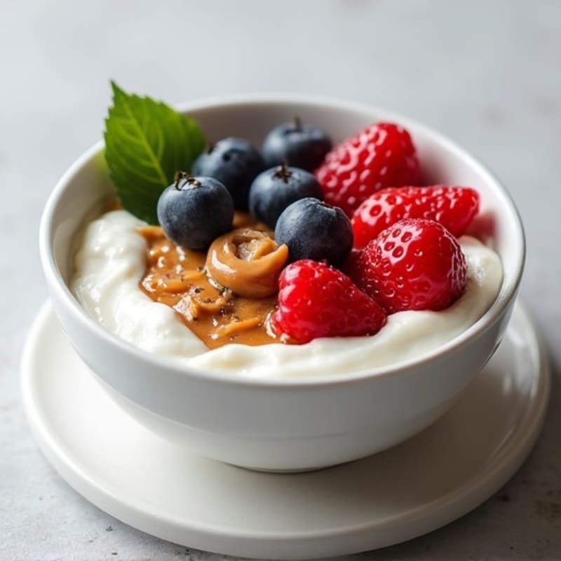 Greek Yogurt Bowl with Mixed Berries and Almond Butter