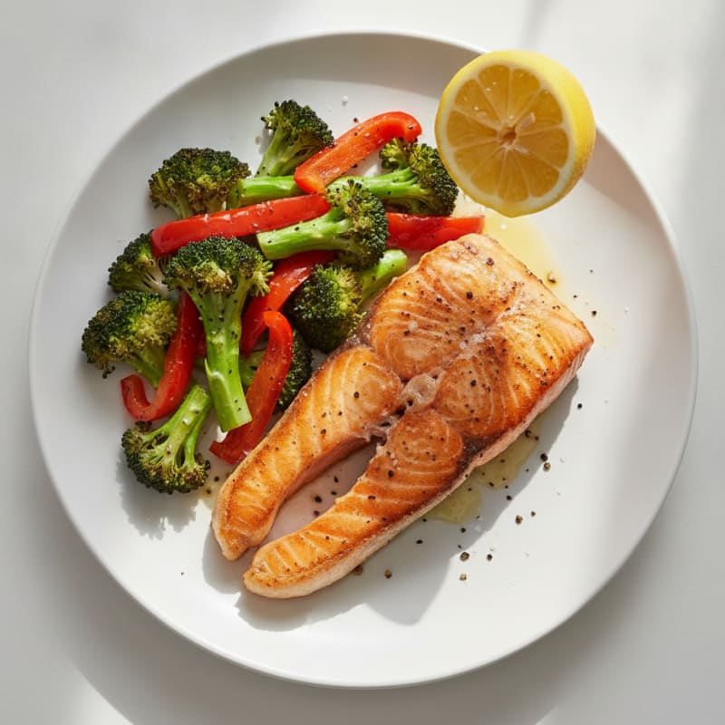 Pan-Seared Salmon with Roasted Vegetables