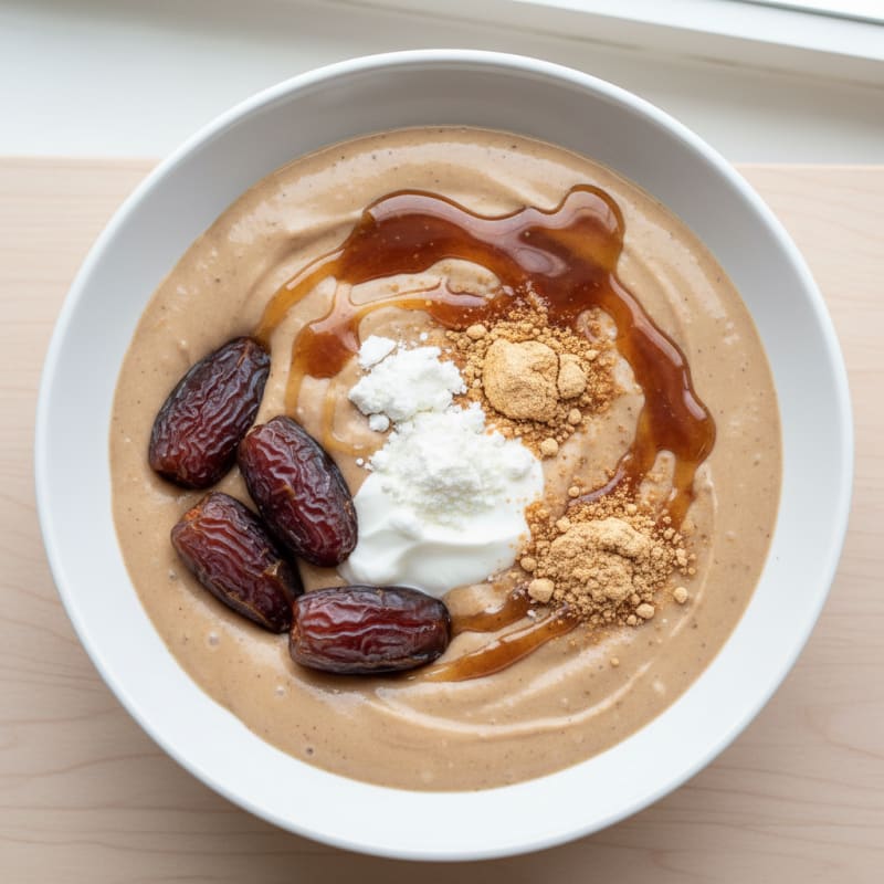 Protein Shake with Dates and Peanut Butter Powder