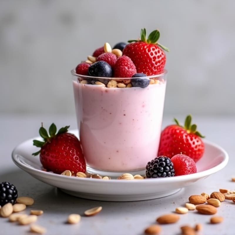 Greek Yogurt Protein Mousse with Mixed Berries